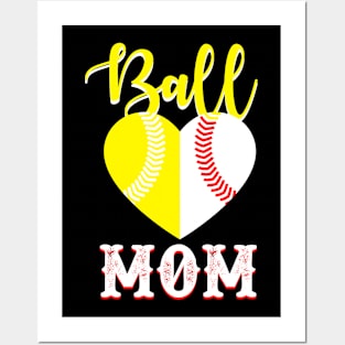 Ball Mom Softball Player Posters and Art